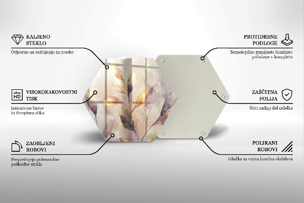 Protection plaque induction Feuilles de bohème peintes