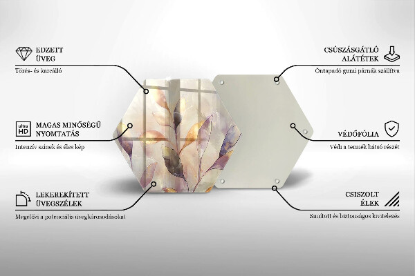 Protection plaque induction Feuilles de bohème peintes