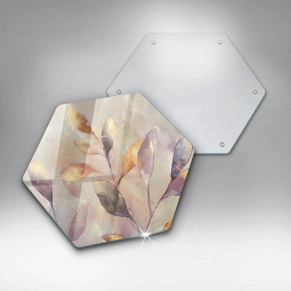 Protection plaque induction Feuilles de bohème peintes