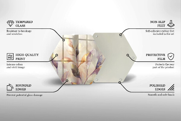 Protection plaque induction Feuilles de bohème peintes