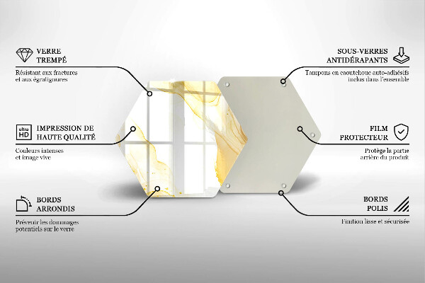 Cache plaque de cuisson Abstraction dorée