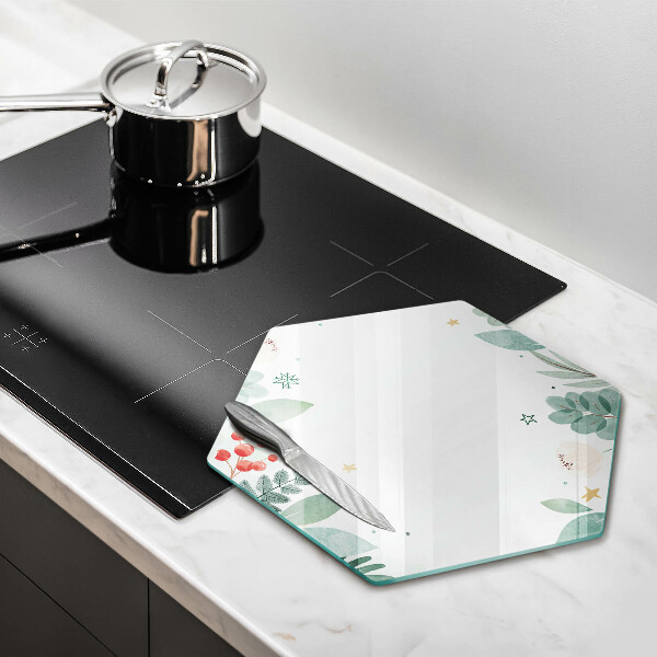 Cache plaque de cuisson Feuilles d'aquarelle