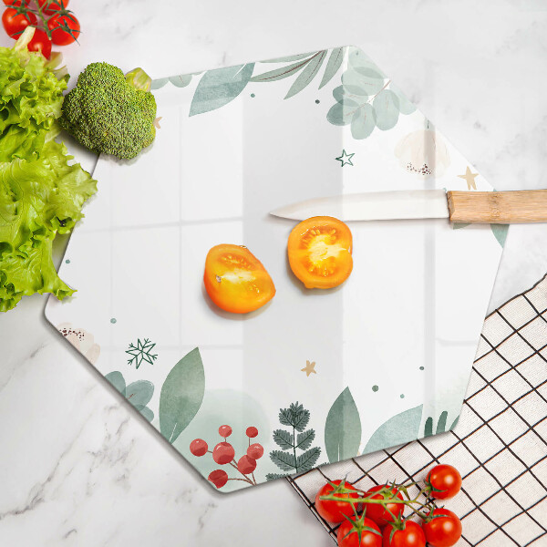 Cache plaque de cuisson Feuilles d'aquarelle