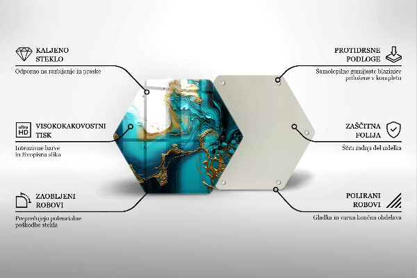 Protège plaque de cuisson Abstraction turquoise