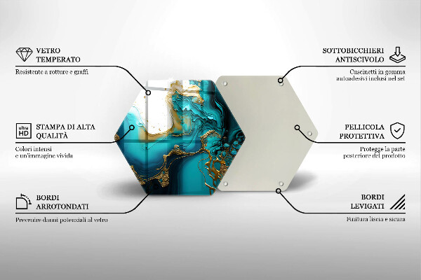 Protège plaque de cuisson Abstraction turquoise