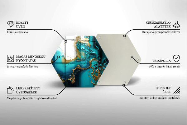 Protège plaque de cuisson Abstraction turquoise