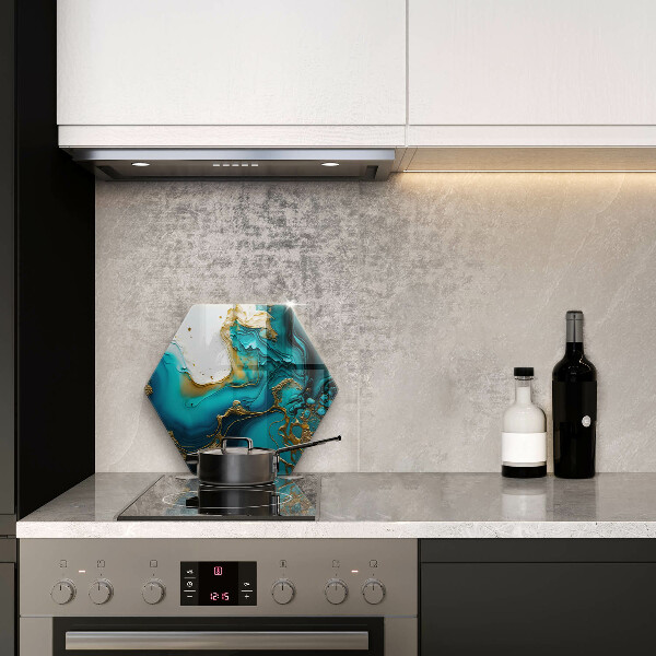 Protège plaque de cuisson Abstraction turquoise