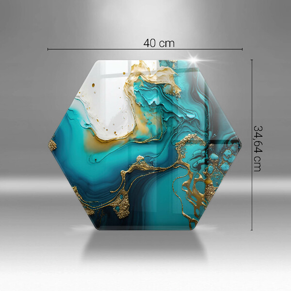 Protège plaque de cuisson Abstraction turquoise