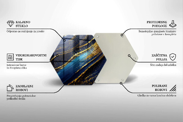 Protège plaque de cuisson Abstraction bleu marine