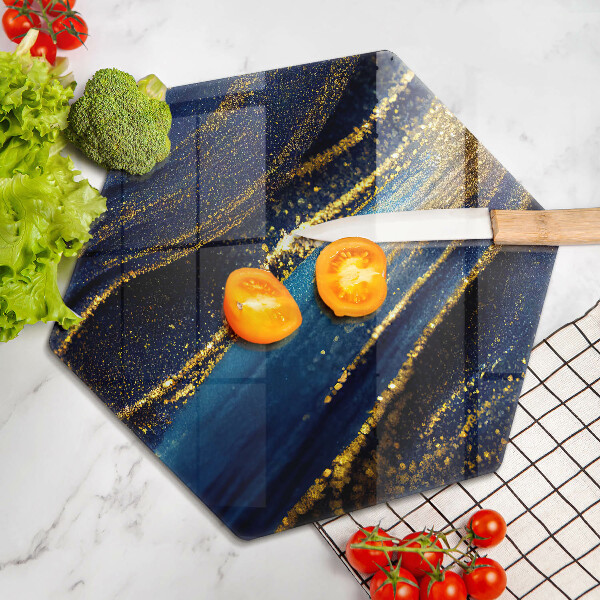 Protège plaque de cuisson Abstraction bleu marine