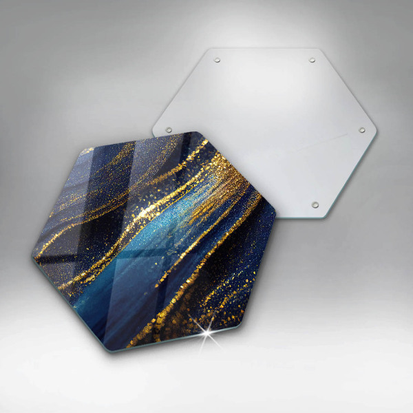 Protège plaque de cuisson Abstraction bleu marine