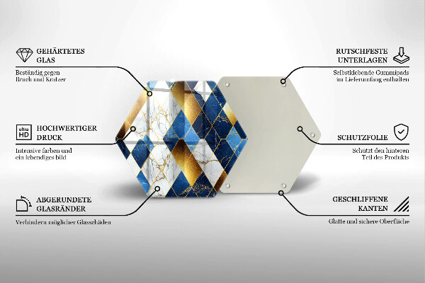 Protège plaque de cuisson Losanges de marbre doré