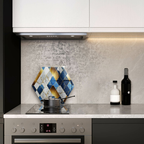 Protège plaque de cuisson Losanges de marbre doré