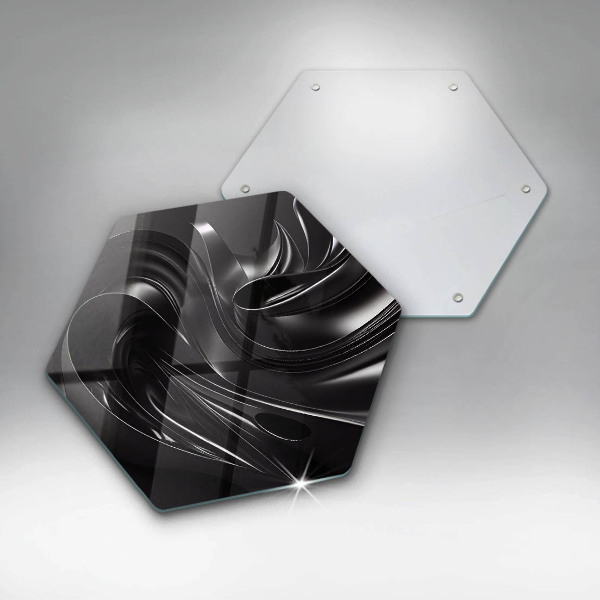 Protège plaque de cuisson Messe noire abstraite