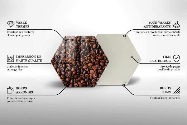 Protège plaque de cuisson Grains de café