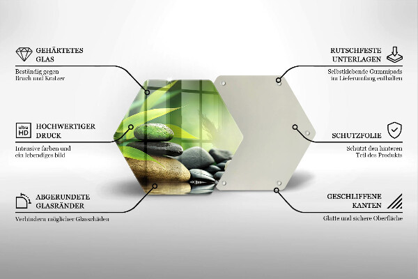 Protège plaque de cuisson Pierres de bambou zen