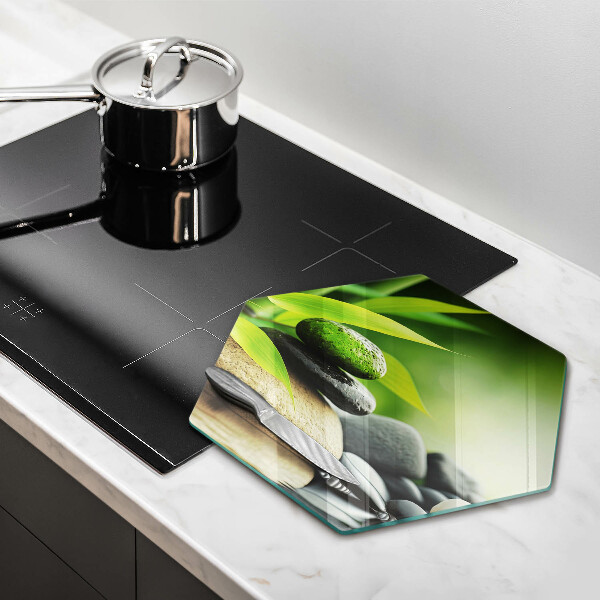 Protège plaque de cuisson Pierres de bambou zen