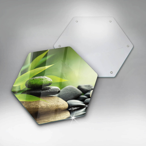 Protège plaque de cuisson Pierres de bambou zen