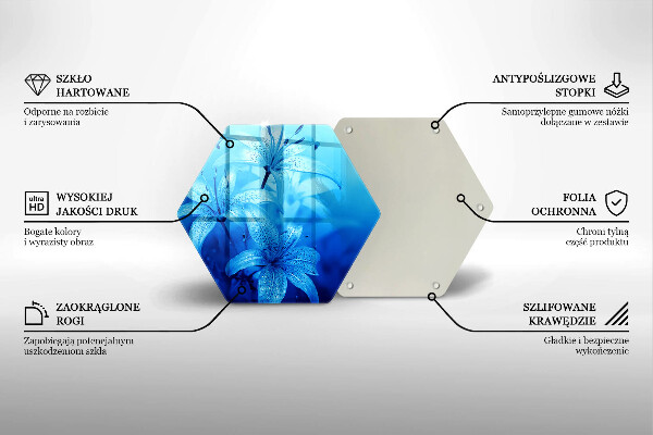 Protège plaque de cuisson Fleurs bleues