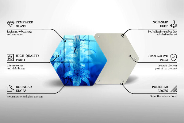 Protège plaque de cuisson Fleurs bleues