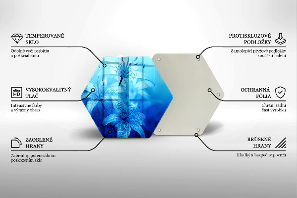 Protège plaque de cuisson Fleurs bleues