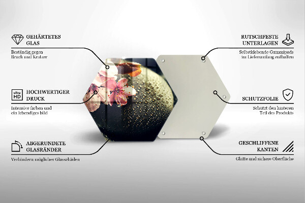 Protège plaque de cuisson Fleurs pierres zen