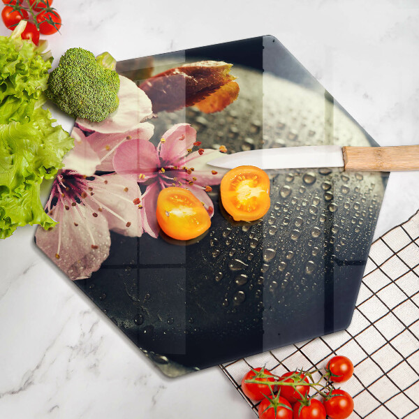 Protège plaque de cuisson Fleurs pierres zen