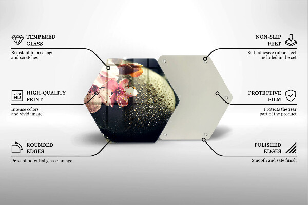 Protège plaque de cuisson Fleurs pierres zen