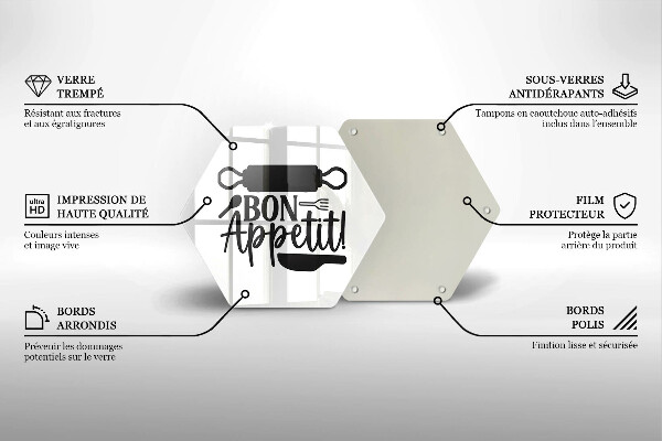 Protège plaque de cuisson Inscription Bon Appetit
