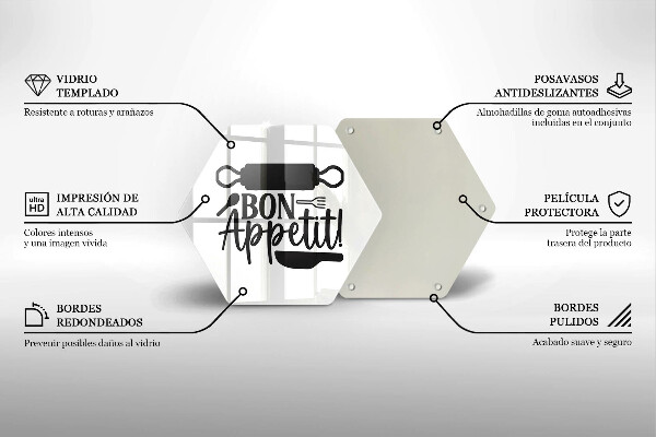 Protège plaque de cuisson Inscription Bon Appetit