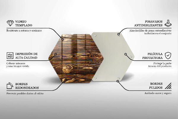 Protège plaque de cuisson Texture du bois