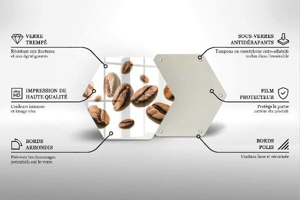 Protège plaque de cuisson Grains de café