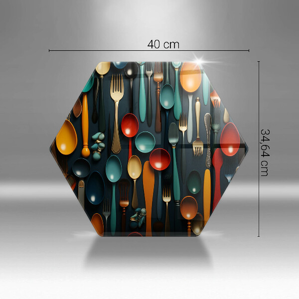 Protège plaque de cuisson Cuillères et fourchettes colorées