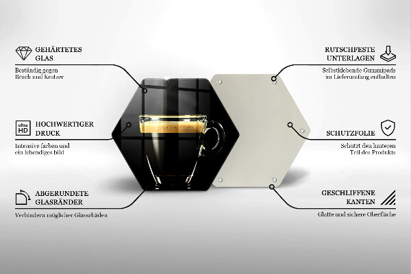 Protège plaque de cuisson Un verre de café noir
