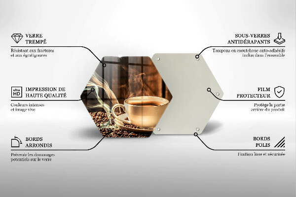 Protège plaque de cuisson Tasse et grains de café
