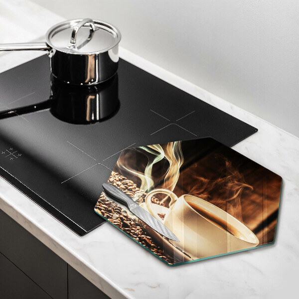 Protège plaque de cuisson Tasse et grains de café