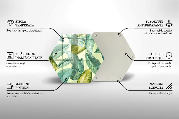 Protège plaque de cuisson Feuilles tropicales vertes