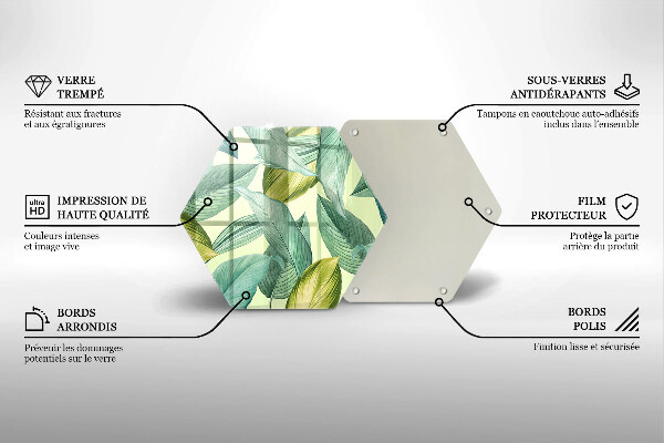 Protège plaque de cuisson Feuilles tropicales vertes