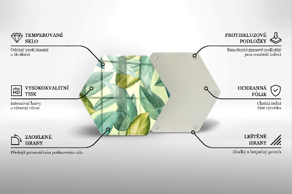 Protège plaque de cuisson Feuilles tropicales vertes