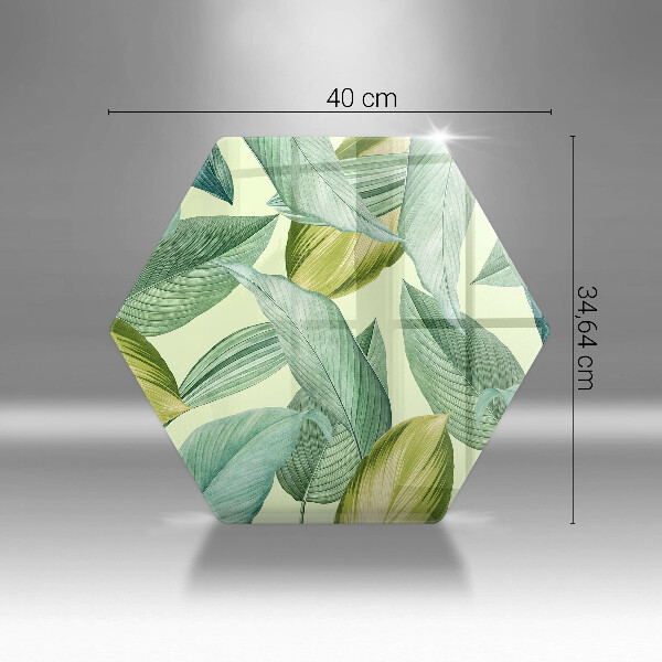 Protège plaque de cuisson Feuilles tropicales vertes