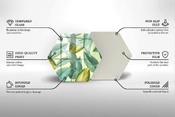 Protège plaque de cuisson Feuilles tropicales vertes