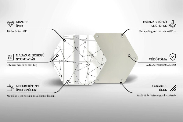 Protège plaque de cuisson Triangles blancs