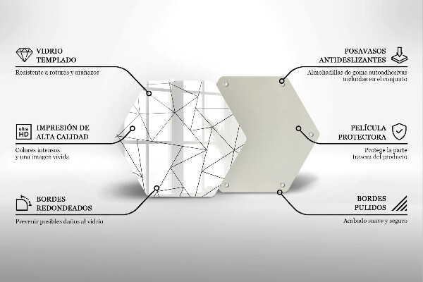 Protège plaque de cuisson Triangles blancs