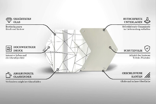 Protège plaque de cuisson Triangles blancs