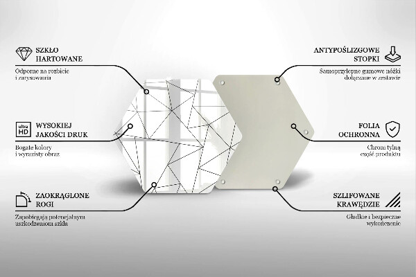 Protège plaque de cuisson Triangles blancs