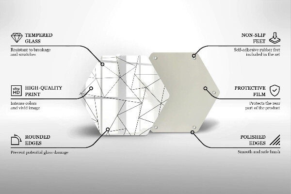Protège plaque de cuisson Triangles blancs