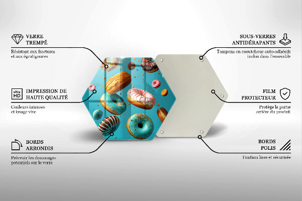 Protège plaque de cuisson Beignets colorés