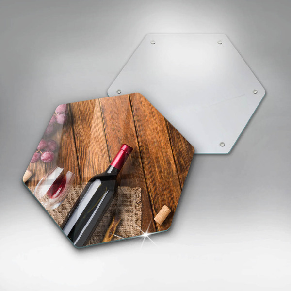 Protège plaque de cuisson Une bouteille de vin rouge