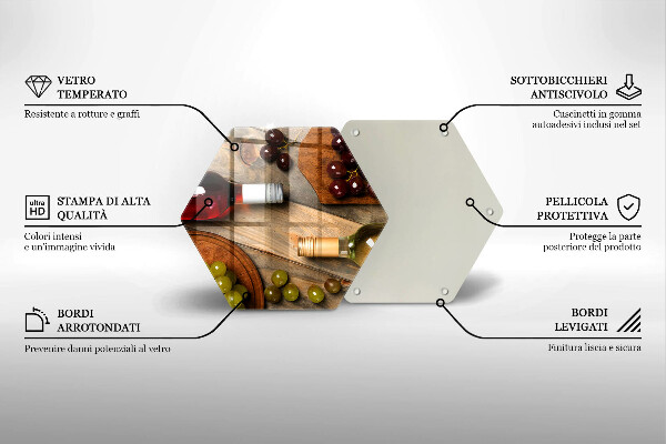 Protège plaque de cuisson Bouteilles de vin et raisins