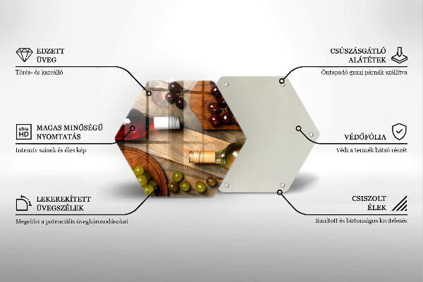 Protège plaque de cuisson Bouteilles de vin et raisins